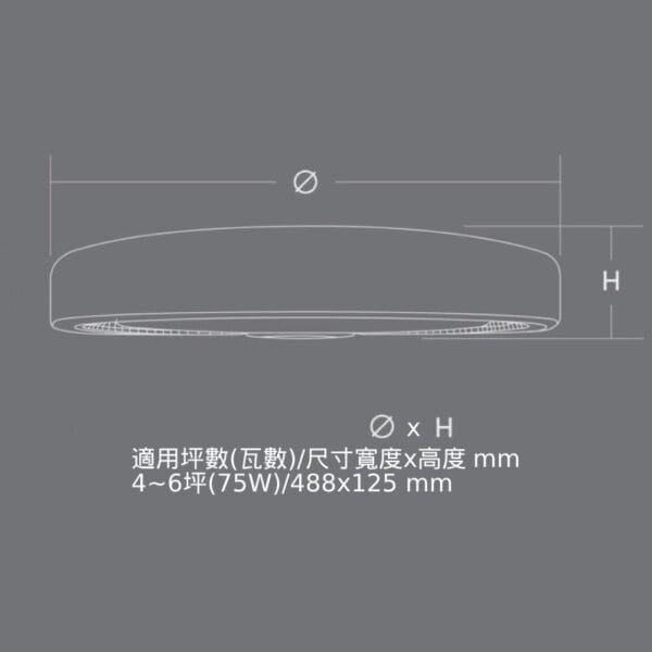 吸頂燈-LF2444N-尺寸圖