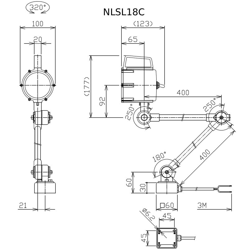 NLSL18-尺寸圖 聚光型LED燈-NLSL18-尺寸圖
