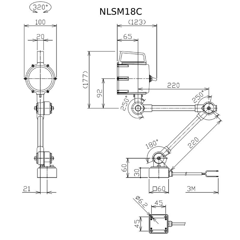 NLSM18-尺寸圖 聚光型LED燈-NLSM18-尺寸圖
