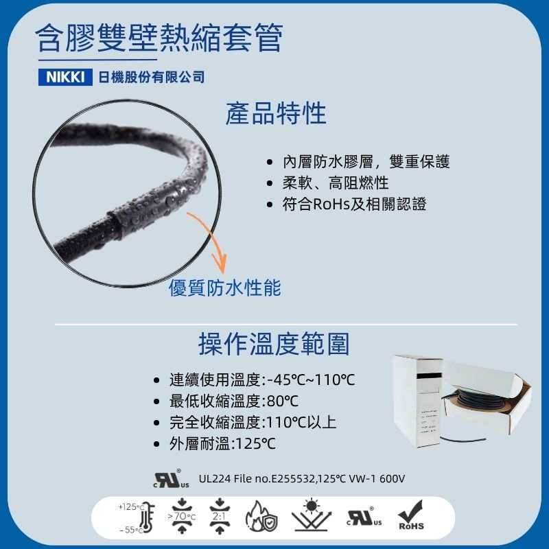 雙壁含膠型熱縮套管-盒裝 介紹圖02